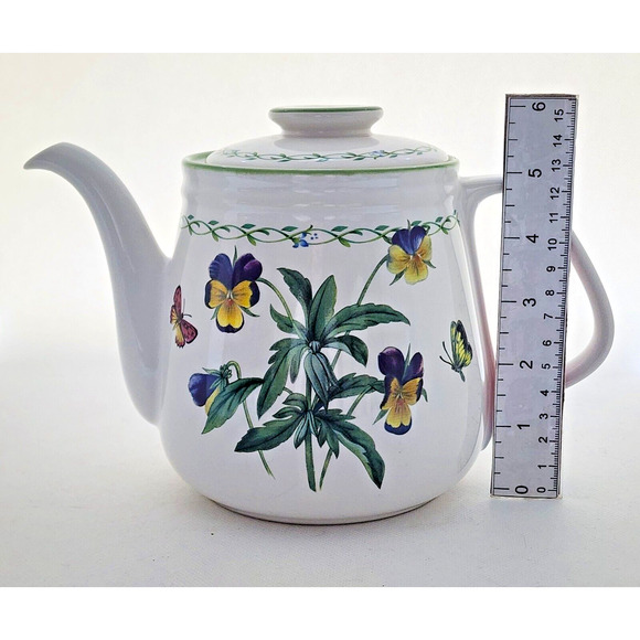 Teapot-Studio Nova-Garden Bloom-White-Green-Flowers-Butterflies-Bees-5 Cups - Picture 15 of 16